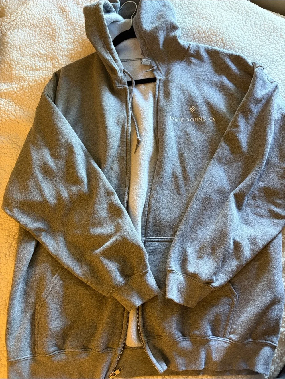 Jamie Young Men’s Gray Zip-Up Hoodie Jacket